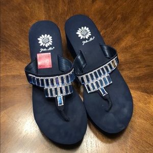 Yellow Box Blue Stones Sandals